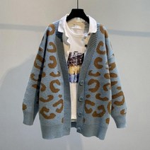 kirahosi 스타일리시 슬림 레오파드 호피 가디건 여성 니트 코디 313호+덧신증정 Bn2zlnu