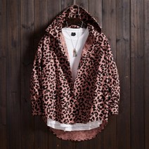 DAPANDA 시크데이 원숙녀 커플룩 문예남녀 루즈핏 스웨트셔츠 캐주얼 호피무늬 셔츠