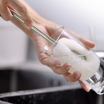 텀블러세척 스텐 손잡이 우레탄 병솔 설거지 솔 주방청소, 리필(수세미2P), 1개