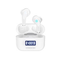 무선 이어 버드 충전 케이스가있는 JOYHOOSH 블루투스 이어 버드 터치 컨트롤 블루투스 5.2 IPX6 방수 스테레오 이어폰 스포츠 용 마이크 헤드셋이있는 이어폰 형 헤드폰 딥베이스, White