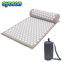 oyoson 요가 매트 뒤 침 요법 베개 담요 베개 담요 요가 헤드 패드 경혈 침 요법 명상 명상 매트, 회색