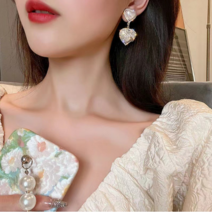 진주 주얼리 스타일 이어링 다이아몬드 귀걸이 골드
