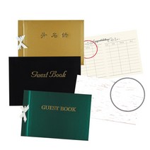 행사 기업 고객 결혼식 방명록 유선 무선 프리미엄형(A4규격), 공단(상아/연분홍/밤색/회색/녹색/파랑/빨강), GUEST BOOK(고딕체), 무지 내지(무선 40매)