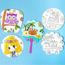 만들기자랑 종이부채 도안 /하드보드지/만들기재료/종이부채/diy, 민화종이부채(도안)-바다꽃게
