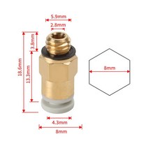 3D 프린터 부품 용 공압 커넥터 10 개 보우덴 퀵 조터 커플러 1.75/3mm 파이프 pc4 m6 m10 피팅 PTFE 튜브 2/4mm, [02] KJH 04-M6