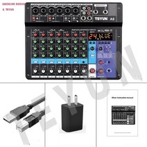 오디오 믹서 mixer 음향기기 사운드 녹음실 Teyun 8 6 4 채널 전문 휴대용 믹싱 콘솔 컴퓨터 입력 48v a4 a6 a8 a5 전원 번호 라이브 방송, 테윤 a8 us 플러그
