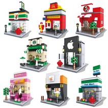 미니 스트리트 상점레고 8종 모음 건물 시티 모듈러 스토어 블럭 레고호환, 06. 도넛 카페