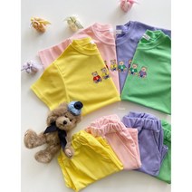 미니트리 BEAR네마리상하트 유아 주니어 여름 상하복