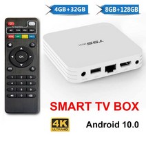 T95MINI 스마트 TV 박스 안드로이드 10.0 쿼드 코어 2.4G 와이파이 4K H.265 셋톱 4/8GB RAM 및 32/128GB ROM 미디어 플레이어 홈 시어터, 01 EU Plug_02 8GB-128GB