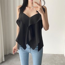 라핏 블라썸 프릴 나시 블라우스 (아이보리 베이지 블랙)