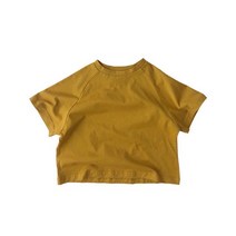 여름 키즈 티셔츠 단색 코튼 남아 및 여아용 반팔 탑 아동복