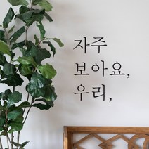 단비데코 감성레터링 스티커 감성문구 응원 명언 현관문 포인트스티커, L-14자주보아요우리-블랙