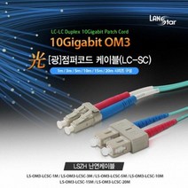 RGU339089광점퍼코드 멀티모드 LC-SC 10G (MM) 1M OM3 Duplex 케이블 (10197)(LANstar)