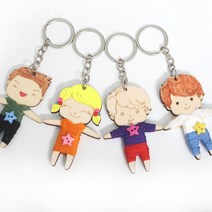 1인용 우드걱정인형만들기(실 열쇠고리 단추포함) / 과테말라 걱정 나무 인형, 스마일소년(실단추)