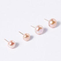 365주얼리 14k 골드필드 핑크 납작 담수 진주 귀걸이