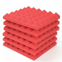조립식 실내 벽 방음 벽지 설치 폴리에스터 흡음재 스튜디오 어쿠스틱 폼 패널 처리 룸, 빨간색, 테이프가있는 12pcs