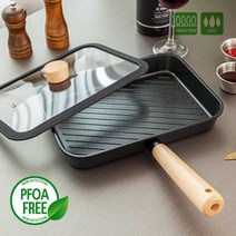 국산 사각 후라이팬 28cm 인덕션 그릴팬 통주물 뚜껑포함 pfoa 프리 사각팬, IH 사각 28cm(뚜껑포함)