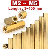 암수 스탠드오프 보드 기둥 더블 패스 스레드 PCB 마더보드 스페이서 너트 중공 M2 M25 M3 M4 M5 황동 육각