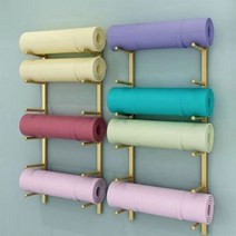 폼롤러 거치대 정리대 보관함 요가매트 필라테스, 도톰한 9단 골드 (2쌍)