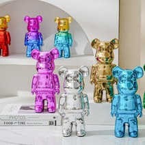 당일배송 베어브릭 곰돌이장식 28CM 35CM 50CM 대형 및 소형 피규어 집들이 개업 센스있는 선물 거실 인테리어 소품 세라믹 도자기 대형 저금통, 블루골드