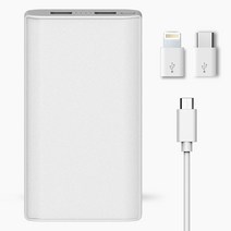 프라임 LG 벨벳 보조배터리 5핀 8핀 C타입, 화이트, 프라임 보조배터리 10000mAh