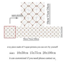 시트지 현관 베란다 인테리어 포인트 타일 방수 대리석 자체 접착 벽지 pvc 타일 홈, 8, 20x100cm