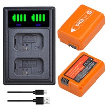 2160mAh NP-FW50 NP FW50 NPFW50 알파 a7 a7II a7R a7RII 알파 a6000 a6300 a6400 LED 듀얼 충전기, 05 2 battery 1 charger