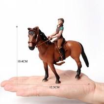 승마헬멧 승마장 훈련 보호 충격 말타기 제주도 모자 복장 시뮬레이션 승마 말 라이더 농장 동물 말 안장 모델 피규어 교육 입상 장식 크리스마스 선물, 2-라이더 플레이 세트
