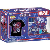 Funko POP! 마블 캡틴 아메리카 시빌워 아트 시리즈 독점, XL Unisex T-Shirt and POP Figu