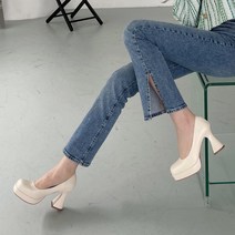 발편한 스퀘어 가보시 펌프스 힐 9cm