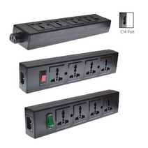 확장 전원 스트립 블랙 250V 10A 4 잭 다기능 범용 어댑터 콘센트 PDU 배선 보드 변환기, 01 Black_02 C14 red light