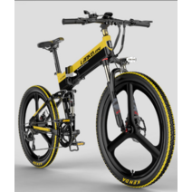 랑케레이시 XT750 26인치 48V 장거리 접이식 전기자전거 일체형휠, XT750 블랙 옐로우