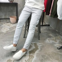 용된다 남자 워싱 스판 밴딩 카고 바지