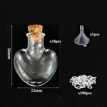 [케이로] 473066 코르크 마개가 있는 소형 미니 유리병 항아리 100 개 아이 나사 및 1 작은 깔때기 DIY 보석 만들기 5-10, [04] 4HA set, 4HA set