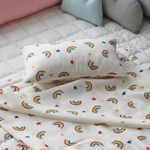 디케이홈 여름 쿨 아기침구 세트 - 인견 낮잠이불 베이비 사이즈, 레인보우레드