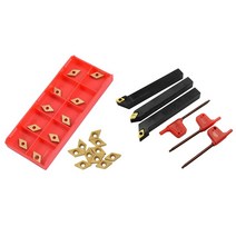 13 Pcs CNC Lathe Cutter: 1/2 Inch Carbide Turning Tools Indexable Holder Set & DCMT070204 YBC251, 한개옵션0