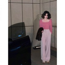 라임색니트 겨울 티셔츠 연두색 스웨터 니트 가을 긴팔 여성