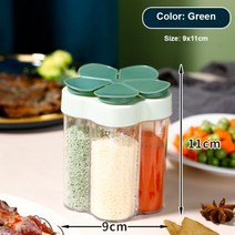 1PC 가정용 조미료 병 플라스틱 5 하나의 플랩 조미료 탱크 소금 탱크 조합 씰링 습기 증거 주방 도구
