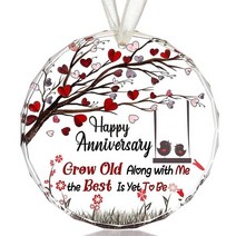Ornalrist 결혼 선물 20주년 기념 크리스탈 걸이 장식품, Happy Anniversary