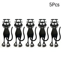 Kawaii-블랙 고양이 북마크 책 3D 플라스틱 스테레오 동물 마크 학생 교사의 선물 크리에이티브 문구 5 개, 01-Black