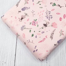 미래천 대폭 무형광 순면 자가드 다이마루 원단 꽃소녀