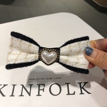 Yuoni 이쁜 포인트 반머리 자동 헤어 리본핀 4컬러