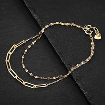 골드앤 14K 클립체인 두줄 팔찌 YG