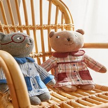 ZARA 자라홈 남자아기애착인형 핑크가운 소프트 베어 오가닉 곰인형