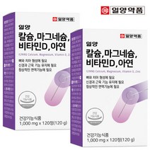 일양약품 칼슘 마그네슘 비타민 아연 120정 (2박스), 단품, 단품