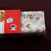 WXLAA 50피스 왁스 페이퍼 식품 등급 기름방지 포장지 베이킹 쿠키 시트 케이크 빵 샌드위치 버거 프라이 오일 25x21.8CM 딸기, Strawberry