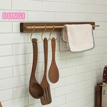 무타공 북유럽 원목 우드 나무 국자 행주 조리도구걸이 주방행거 헹거 봉 Esyuse 증정, 40CM