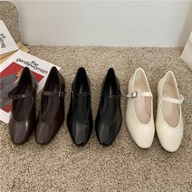 플랫단화슈즈 프렌치 메리 제인 여자 신발 2022 년 봄계절 로퍼 보트화 블랙 둥근코 미니 구두 4644541791
