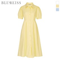 블루레이스 블루레이스 셔츠카라핀턱롱원피스_B2M1OP3521