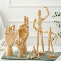 나무관절인형 뎃셍 소품 손모형 발모형, 나무관절 오른손 25Cm